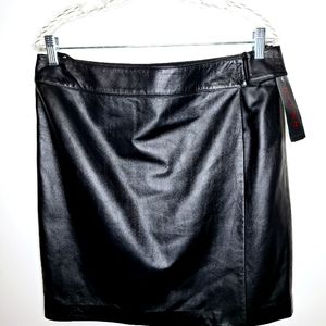 Ralph Ralph Lauren dark academia core, 100% genuine leather wrap skirt size 12.
